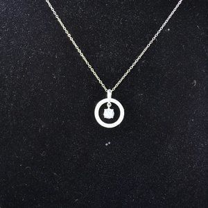 Vintage Sterling Silver Circle of Love Necklace